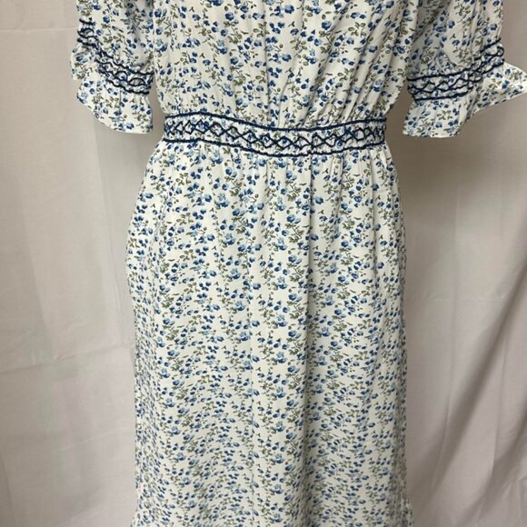 Roolee Blue Floral Midi Dress - Picture 5 of 5